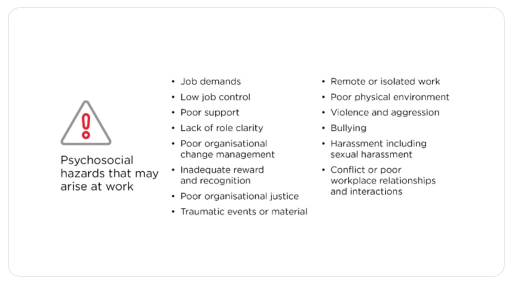 Psychosocial Risks Assessment -Hazard-Examples